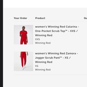 FIGS Women's Red Scrub Pants AND top
